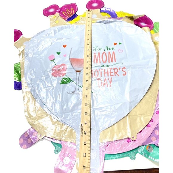 Happy Mothers Day Foil Balloons Cute Party Balloons, Pink Colourfu, 7pc Set New - Picture 9 of 12
